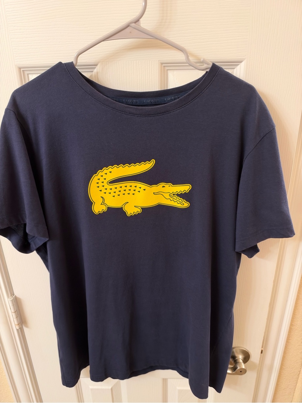 Lacoste Sport Navy Big Croc Logo T-Shirt Men's XL